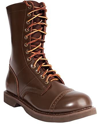 Rothco Leather Jump Boots – 10 Inch – Paratrooper Dress Uniform Service Duty Boot, Brown, 10.5
