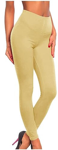 Keepink Yogahose für Damen, nacktes Gefühl, hohe Taille, enge Yogahose, Workout, athletische Leggings, Yoga, Power-Fit, Laufhose, Stretch, Bauchkontrolle, butterweiche Leggings, 03 Beige, XXX-Large