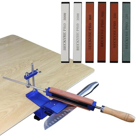 Aiguiseur à Couteaux avec angle de 15–40° aiguiseur de couteaux avec système d'affûtage de couteaux à dégagement rapide avec angle fixe et 6 pierres à aiguiser pour la cuisine camping chasse