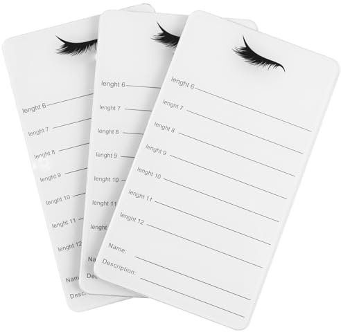 SHERCHPRY 3 Pezzi Paletta per Extension in Acrilico Bianco, Supporto Portatile per Finte Misuratore, per Saloni di Bellezza e Applicazione Personale