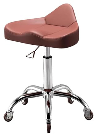 Tabouret De Selle Professionnel en Cuir Synthétique, Chaise De Bureau, Tabouret Roulant Hydraulique Réglable avec roulettes, for Salon De Massage À Domicile(Color1)