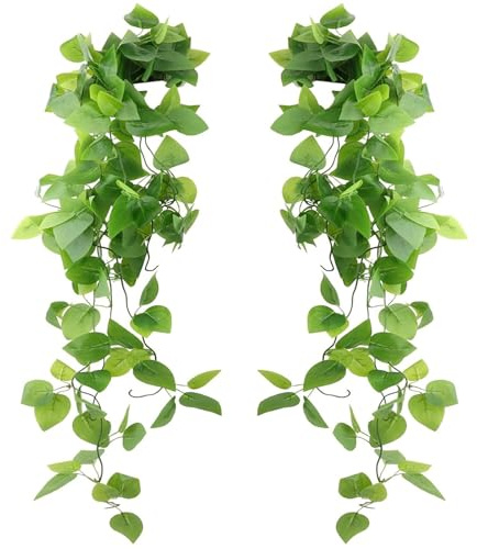 iPobie 2 Piezas Plantas Colgantes Artificiales,Plantas Colgantes Hiedra Verde Artificial,Exuberantes Hoja de Eneldo Verde Pared Colgante,para Bodas,Jardines,decoración de Paredes