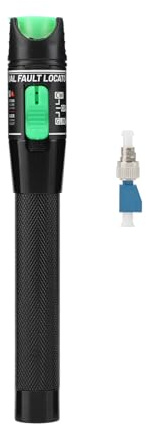 WSOLDMA Visual Fault Locator 5-100KM VFL Fiber Optic Tester Tool Kit Light Pen with FC Male to LC Female Connector for Fiber Network Cable Test (20KM + FC Male to LC Female Connector)