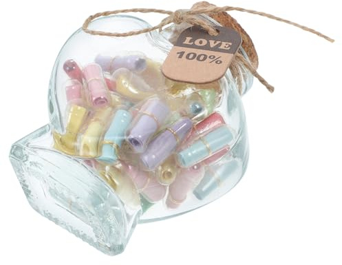 ARTSEWPLY Capsula Messaggio in Bottiglia Trasparente Piccoli Barattoli di Vetro Decorativi Carta per Note Idea Regalo Anniversario e Compleanno per Coppie e Amici