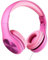 Lilgadgets Connect+ Pro Cuffie per bambini per la scuola - Progettate pensando al comfort dei bambini, Cuffie over-ear pieghevoli con microfono in linea, Cuffie per bambini cablate, Cuffie rosa