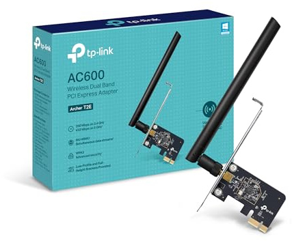 TP-Link PCIe WiFi Card for Desktop PC, Dual Band Wireless Internal Network Card(Archer T2E) High-Gain Antenna, MU-MIMO, WPA3, Low Profile, Supports Windows 10