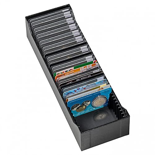 Logik Archivbox für 40 Goldbarren im Blister oder Coin Cards, Querformat, schwarz