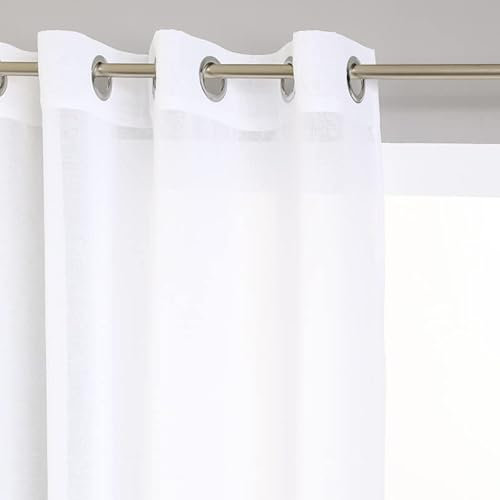 UNIVERSDECOR Voilage étamine tamisant 140 x 240 cm Atmosphera (Blanc)