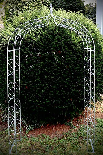 Hirsch Terracotta Rosenbogen SPITZ Vollmetall stabil, feuerverzinkt 12 mm Vollmaterial Breite 165cm Höhe 245cm Tiefe 40cm,