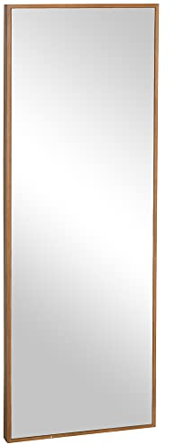 HOMCOM Espejo de Pared Cuerpo Entero 45x125 cm Espejo de Pie Espejo de Suelo Grande de Madera Estilo Moderno Decorativo para Salón Dormitorio Entrada Natural