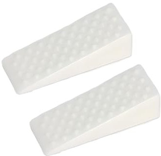 Ferma Porta da Pavimento Adesivo - Soluzione per Mantenere le Porte Aperte e Sicure - Fermaporta a cuneo, paracolpo adesivo in abs - Pacco da 4 (4 Pezzi, Bianco)