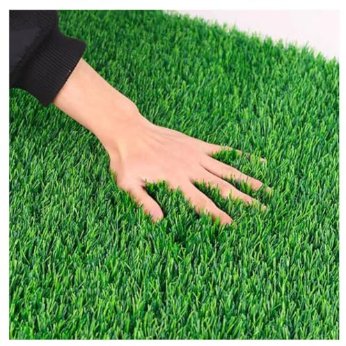 JHAISMAO Erba Sintetica 3' X 5' con Drenaggio, 0,8 Pollici Verdi Realistico Tappeto in Erba Finta Giardino Balcone Erba per Interni Ed Esterni Personalizzato(Size:3x5m)