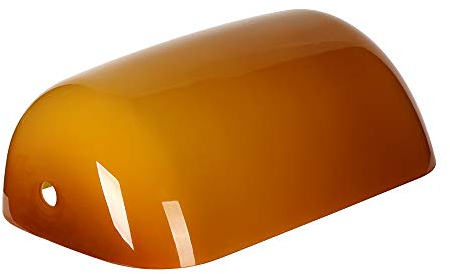 FIRVRE Ambra 22,5 cm paralume di ricambio in vetro per lampada banker paralume da tavolo per lampada da scrivania