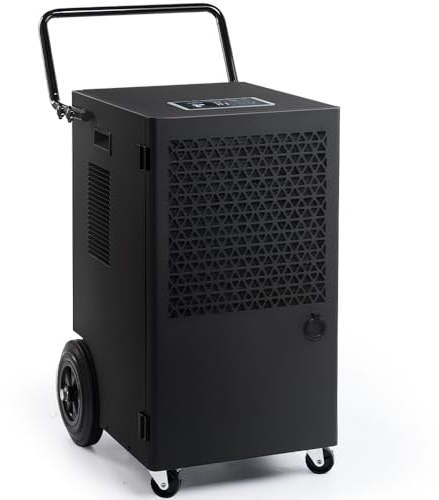 iOCHOW Deshumidificador Industrial Profesional 70L/Día: Área 200m2/500m3, Construcción, Temporizador 24Hr, Electrico, Tanque 5.5L