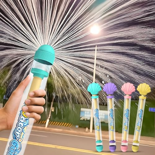 4pcs Pistolet a Eau, Pistolet à Eau à feu d'artifice, Jouet D'Arrosage d'eau pour Enfants et Adultes, Grand Gamme en Plastique arrosage Jouet Squirter pour Piscine Plage de Patio Park (BK)