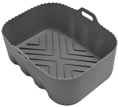 Fodera per friggitrice ad aria in silicone, teglia da forno a microonde, resistente al calore, tappetino antiaderente per verdure e carne, teglia da cucina riutilizzabile, 20 x 15 x 6,7 cm