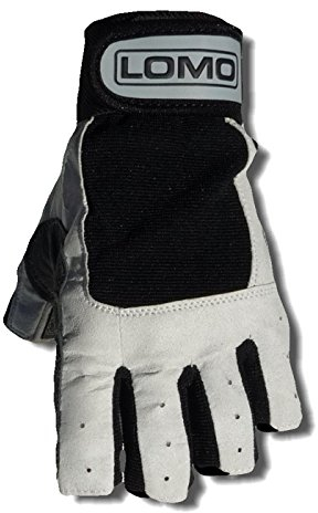 Lomo Halbfinger Segel-Handschuh., grau