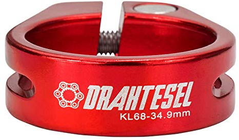 Drahtesel Porte-tube de tige de selle pour vélo Fixation rapide En 28,6 mm, 30,2 mm, 31,8 mm, 34,9 mm, Rot