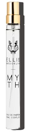 Ellis Brooklyn MYTH Eau de Parfum, Travel Sized Jasmine Musk Perfume for Women with Bergamot, Tiger Orchid, Pink Lotus & White Cedarwood, Vegan, Cruelty-Free, Sustainable Ingredients,10ml/0.33 fl oz
