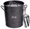 Harbour Housewares Industrial Ice Bucket with Scoop and Lid - 21x19.5cm - Black Insulated Ice Bucket with Handles for Home Bar, Restaurant, BBQ, Parties