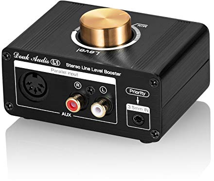 Douk Audio L1 Mini Stereo Line Level Booster Amplifier Audio Preamp with 20dB Gain and Volume Control