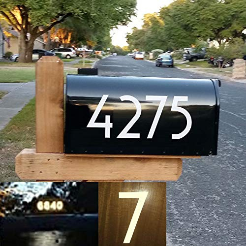 Diggoo 6 Reflective Mailbox Numbers Sticker Decal Die Cut Uzbek Style Vinyl Number Self Adhesive 2 Sets for Mailbox, Signs, Window, Door, Cars, Trucks, Home, Business, Address Number