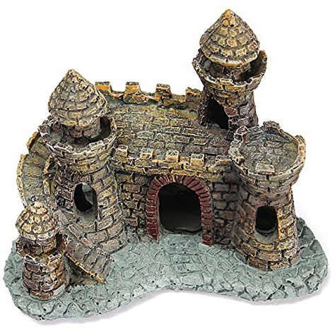Décorations d'aquarium Aménagement paysager Trou de souche d'arbre Cachettes de grottes rocheuses Réservoir de poissons en pierre Résine Bois flott fournitures de maison Accessoires de château