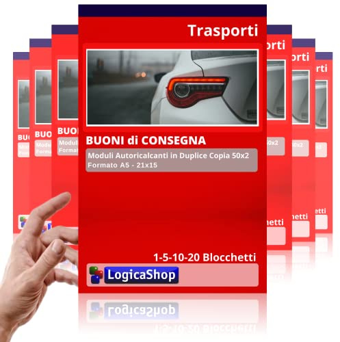 LogicaShop Buoni di Consegna in Duplice Copia Autoricalcante, Moduli 50x2, Formato A5, 22x15cm (20)