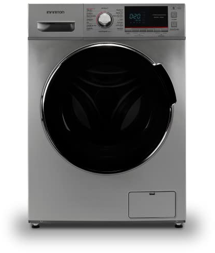 INFINITON | WM-A122I - Lavadora Carga Frontal | Faster Wash Technology | Tecnología Inventer | Display LED | 16 Programas | Easy Play | Modo ECO | Acabado Special Black Inox | Capacidad 12 Kg