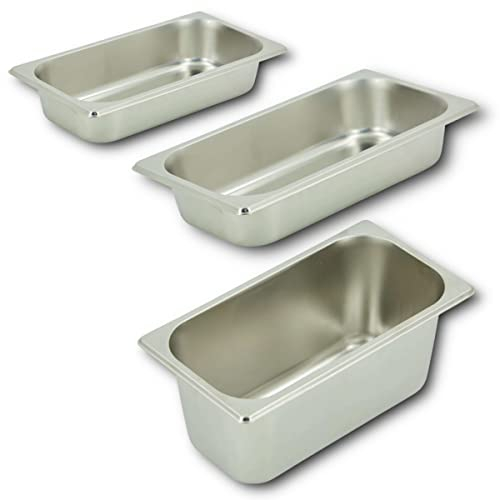 HOOZ GN Behälter 1/3 Edelstahl, 65 mm Höhe Wärmebehälter für Speisen, lebensmittelechter Gastronormbehälter, Abtropfen oder als Gareinsatz, Hitzebeständiger Gastro Behälter