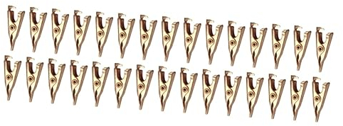 Housoutil 30 Stk Krokodilklemme Aus Reinem Kupfer Federklemme Waschbecken-clips Kupferlot Zahnlos Haarspangen Aus Metall Krokodilklemmen Zum Basteln Mini Testlinie Welle Und Feder - Stahl