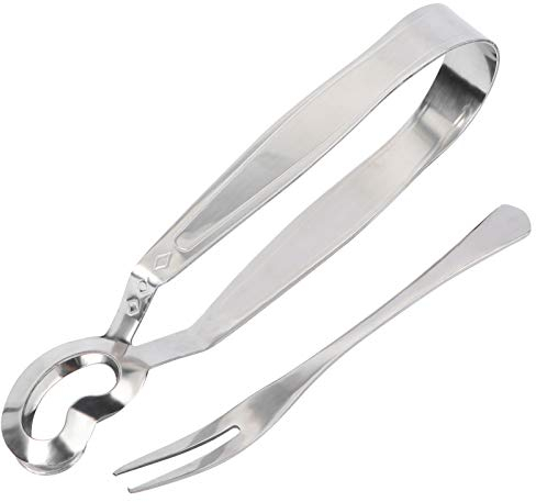 BBAUER 4 Stück/2 Sets Schneckenzange und Gabel, Edelstahl, Schneckenklammer, Geschirr-Set, Schneckengabel, Schneckenzange, Küchenzange for Zuhause, Restaurant, Kochen