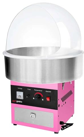 GGM Gastro | ZWJ950#SPSZWJ | Zuckerwattemaschine - Ø 520mm - 950 Watt - Rosa - inkl. Hygieneschutz
