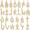 SUNNYCLUE 1 Box 26 Stück Echte 18 Karat Vergoldete Strass Buchstabenanhänger Goldene Alphabet Anhänger Großpackung Goldener AZ Schieber Glitzernder Kleiner Metallanhänger Zur Schmuckherstellung Charms
