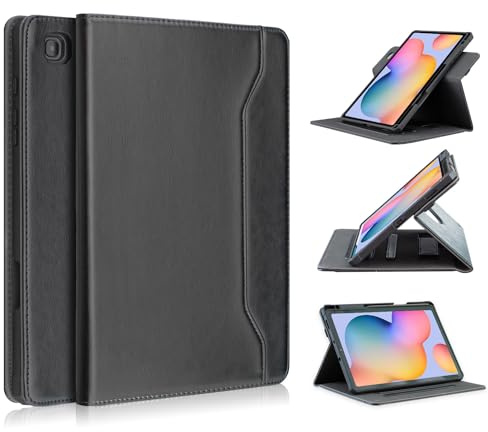 TOPCASE 360° Rotating Hybrid Case Compatible with Samsung Galaxy Tab S6 Lite 10.4inch 2024/2022/2020 SM-P610/P615/P620 Tablet Ultra Slim Smart Cover with Pen Holder and Auto Sleep/Wake,Black