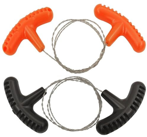 Fadbudss 2 Piezas Sierra de Alambre de Acero Inoxidable, Cable Tubos PVC Pequeña Manejable Madera De Bolsillo Cuerda Sierra Corte Herramienta para Exteriores Senderismo Emergencia 68 cm