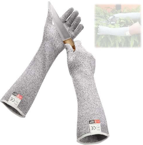 Level 5 Cut-Resistant Gloves with Long-Sleeve Protection for Gardening, Kitchen, and Heavy-Duty Work - Safety Guard