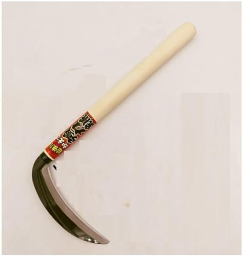 LI JIN Hoz de Media Luna, 180 mm, Acero al Carbono, 33 cm de Longitud Total, 18 cm de Longitud de la Hoz, Peso de 100 g, Ideal para jardinería y Corte de Malas Hierbas, NO: 2318