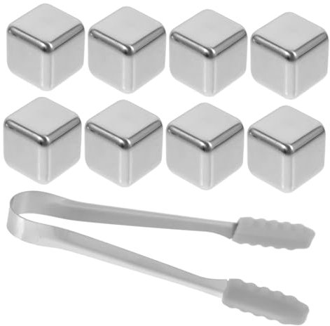 Cabilock Glaçon Acier Inoxydable Glaçons Pierres à Glace Réutilisable pour Whisky Vin Et Cocktails avec Pince