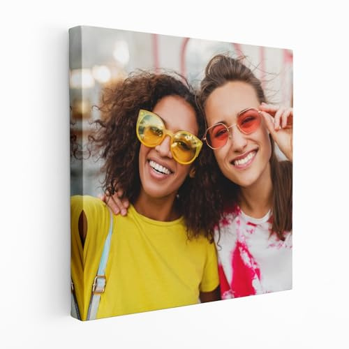 Shiftpack Personalised Canvas Prints with Your Photo | Custom Canvas Wall Art | Framed Gallery Wrapped Picture Print | Personalised Family, Wedding & Pet Photo Gift | Multiple Sizes (Square Canvas)