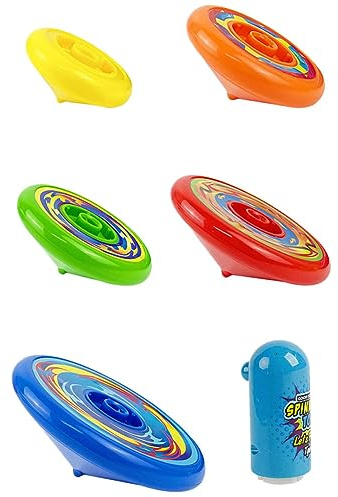 WESIEVYA Toupie Rotative Manuelle avec Lanceur Gyroscope Coloré pour Garçon Fille Cadeau Garçon Fille Jeux de Plateau Empilables Couleur Aléatoire Couleur Aléatoire