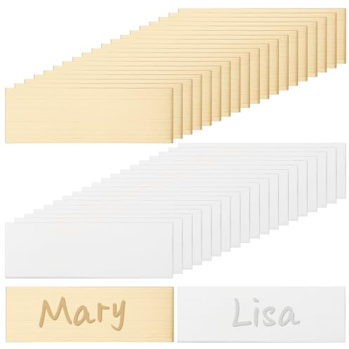 UNICRAFTALE 40Pcs 2 Couleurs Plaques Nominatives Gravées en Acier Inoxydable pour Cadres avec Adhésif 7.6x2.5cm Étiquettes Personnalisées Rectangulaires pour Art et Identification