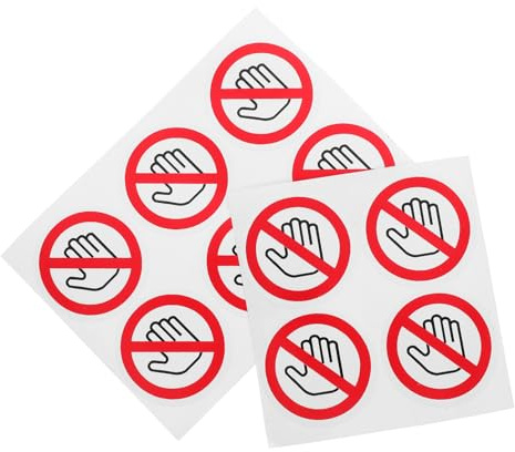 Gadpiparty 10 Adesivi per Segnali di Avvertimento Non Toccare 5cm, Etichette Adesive di Sicurezza Resistenti per Macchinari, Industria e Cantieri, Promemoria di Sicurezza Facile da Applicare