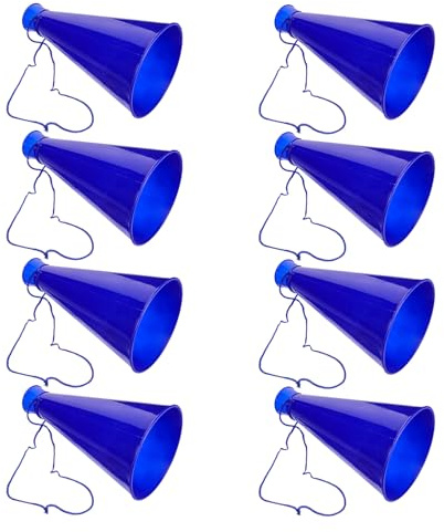 Healifty 8 Trombe ad Aria Portatili in Plastica Blu per Tifo Sportivo Rumorista da Football e Accessori per Festa Corni per Applausi e Supporto Squadra Durante Eventi e Partite