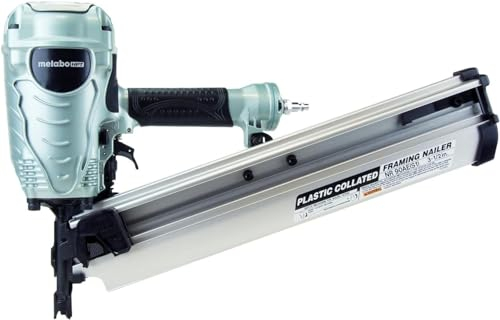 Metabo HPT Framing Nailer, Pro-Preferred Power Nailer for Flooring, Roof Decking, and More, Lightweight 7.5 lbs Framing Tool for 21° 2 to 3-1/2 Plastic Collated Nails, NR90AES1