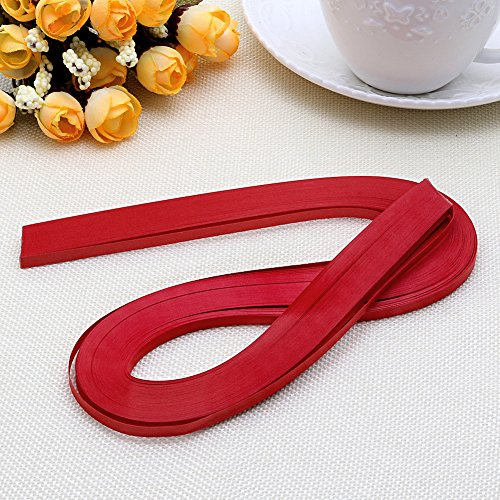 LDA Ottieni Carta per Quilling Fresca 120 Strisce Larghezza 5 mm Carta per Origami Tinta Unita Fai da Te Artigianato Striscia di Carta Monocromatica 5 mm Rosso