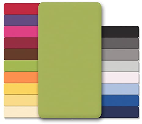 CelinaTex Jersey Spannbettlaken Lucina Doppelpack 90x200-100x200cm grün 100% Baumwolle gekämmt bis 26cm Matratzenhöhe Spannbettbezug, Leintuch, Bettlaken, elastisch, Strech, Oeko-Tex