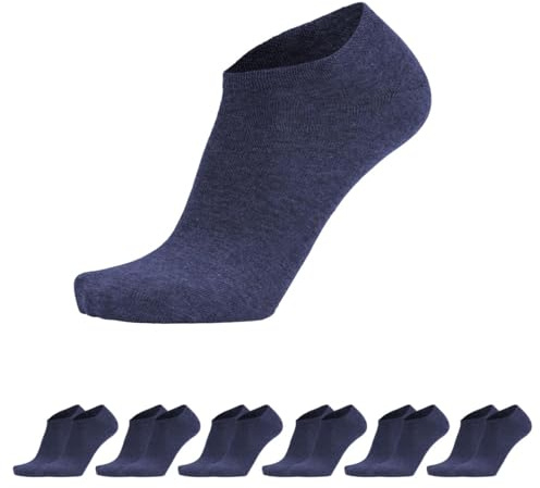 Prisco Calze Fantasmini in Cotone Filo di Scozia, Calzini Pariscarpa Sneaker Unisex, Minicalza Pedalino Salvapiede Invisibile Uomo Donna, 6 paia (Blu, 39)