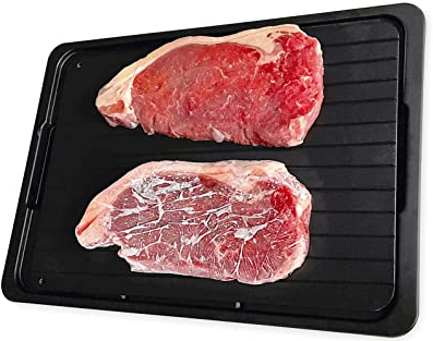 Andrew James Defrost Tray Thaw Board Plate | Up to 5 Times Faster Defrosting for Meat and Frozen Foods | No Electricity Required (with Drip Tray)