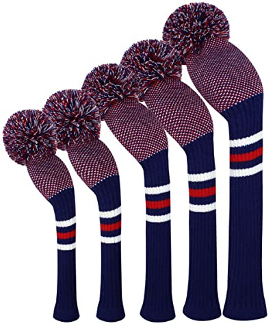 Scott Edward Copritesta da Golf in Legno, 5 Pezzi, Copri Driver, 1 Legno da Fairway * 2 ibridi (UT) * 2
